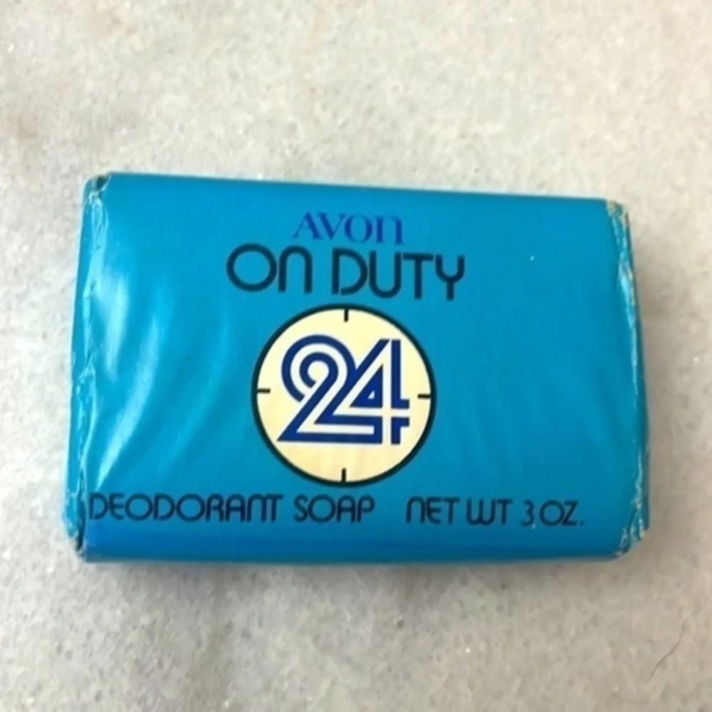 Vintage Avon on Duty 24 deodorant bar hand soap Net Wt 3 Oz.